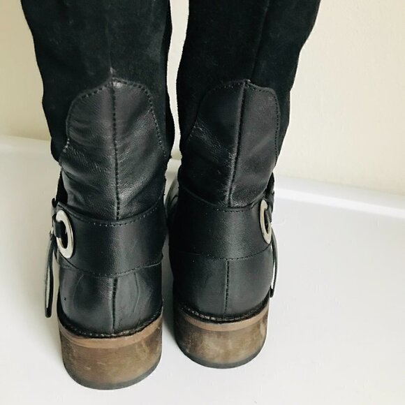 NWOB Bernardo B2 Suede Leather Buckle Knee Boots Size 10 EU 42 - Picture 5 of 7